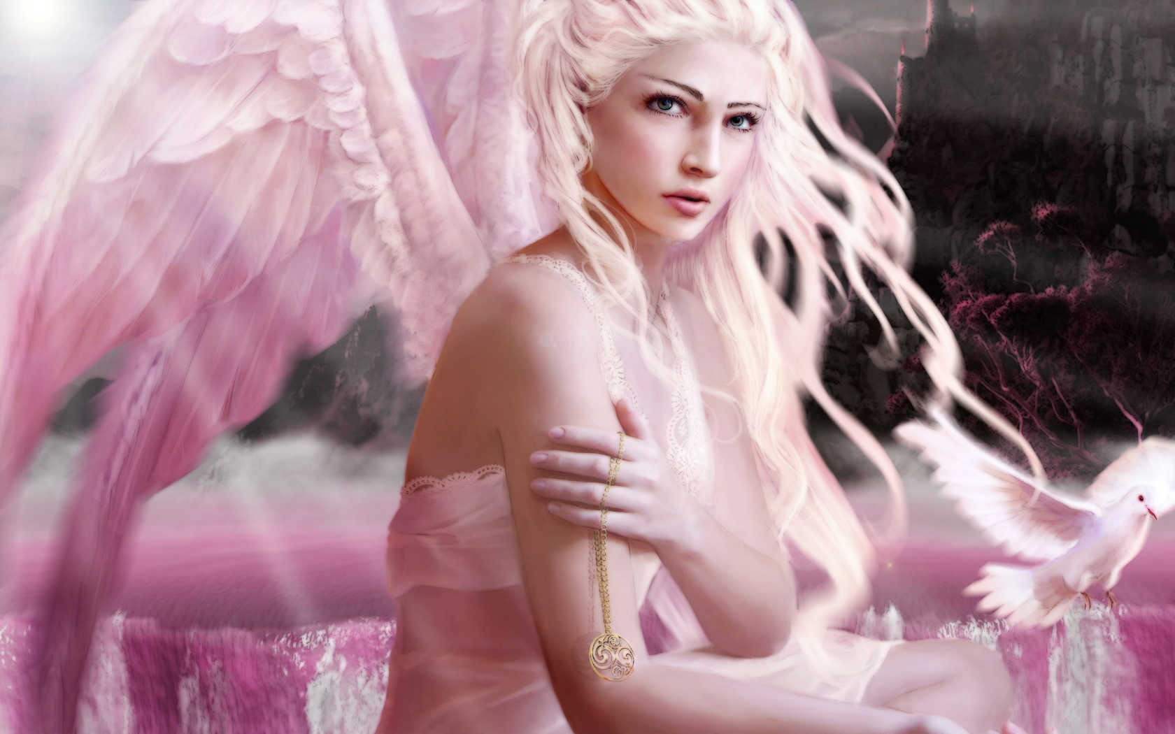 angels, Wings, Fantasy, Girls, Angel, Dove, Mood Wallpaper