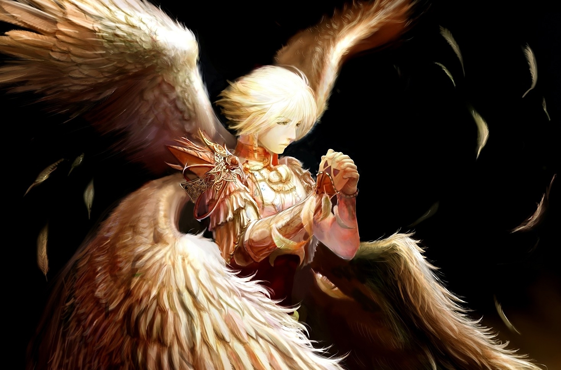 original, Feather, Feathers, Angels, Wings, Fantasy, Angel, Blonde Wallpaper