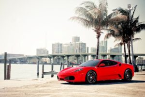 cityscapes, Cars, Ferrari, Vehicles, Palm, Trees, Red, Cars