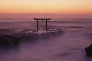 water, Clouds, Landscapes, Nature, Fog, Mist, Torii, Skyscapes