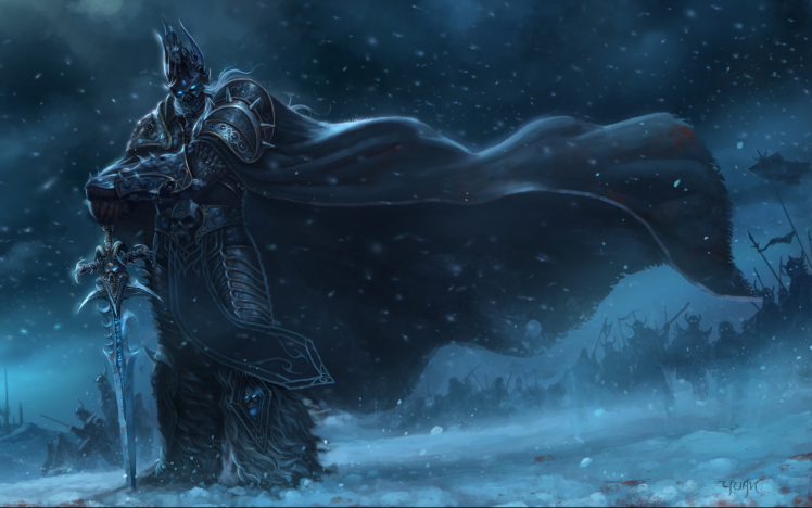 snow, World, Of, Warcraft, Lich, King, Armor, Arthas, Artwork, Swords, Games HD Wallpaper Desktop Background