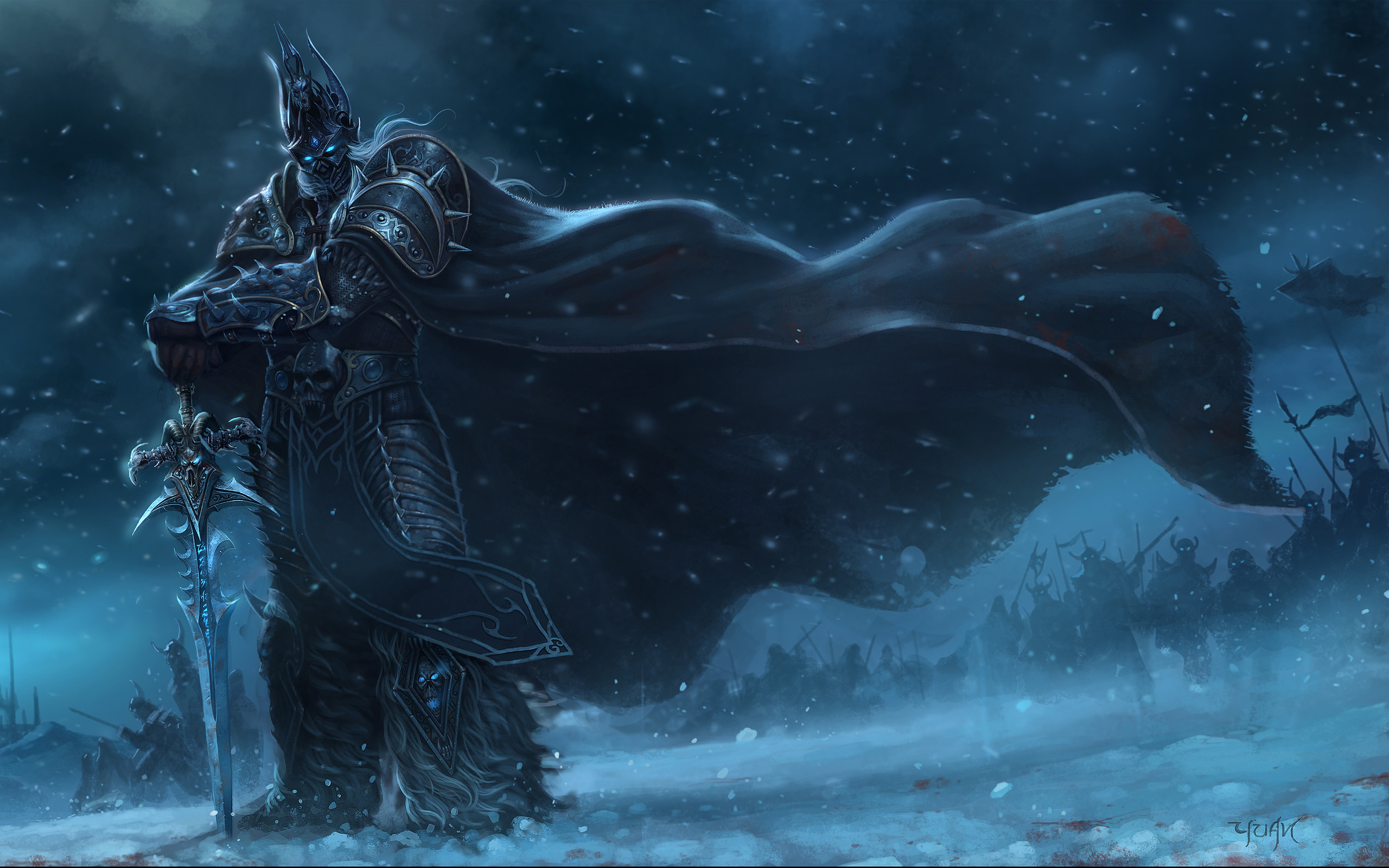 snow, World, Of, Warcraft, Lich, King, Armor, Arthas, Artwork, Swords, Games Wallpaper