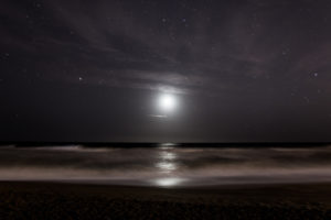 stars, Moonlight, Ocean, Sea, Reflection, Sky, Waves, Beach, Night