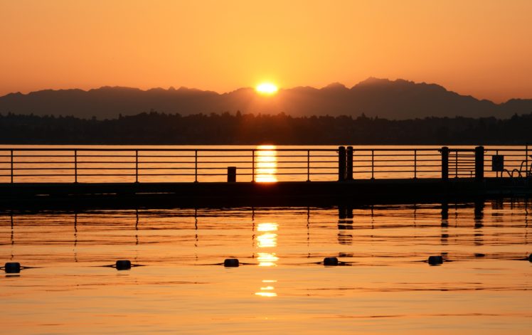 lake, Sunset, Nature, Sunset HD Wallpaper Desktop Background