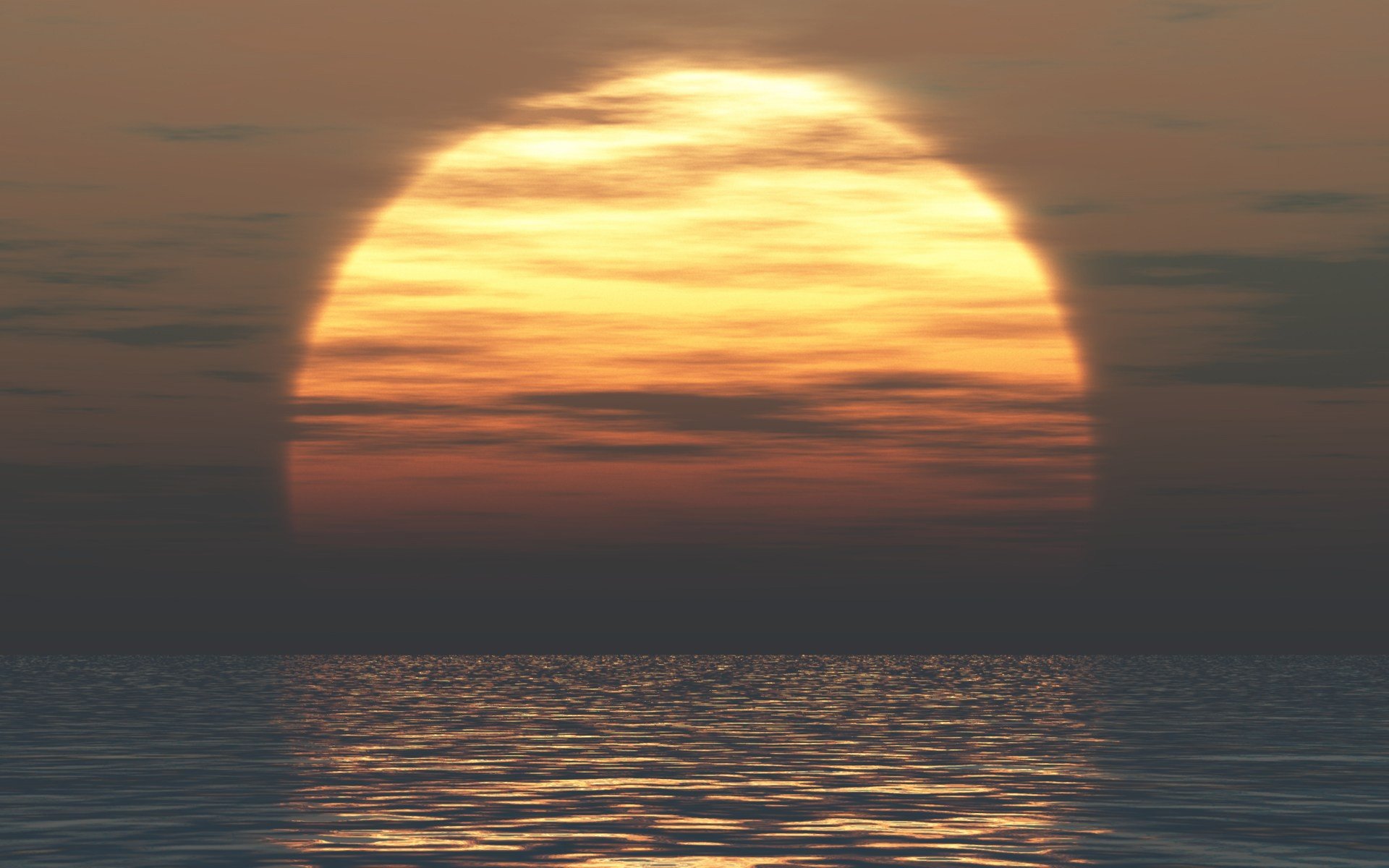 digital, Art, Sea, Sunset, Water Wallpaper