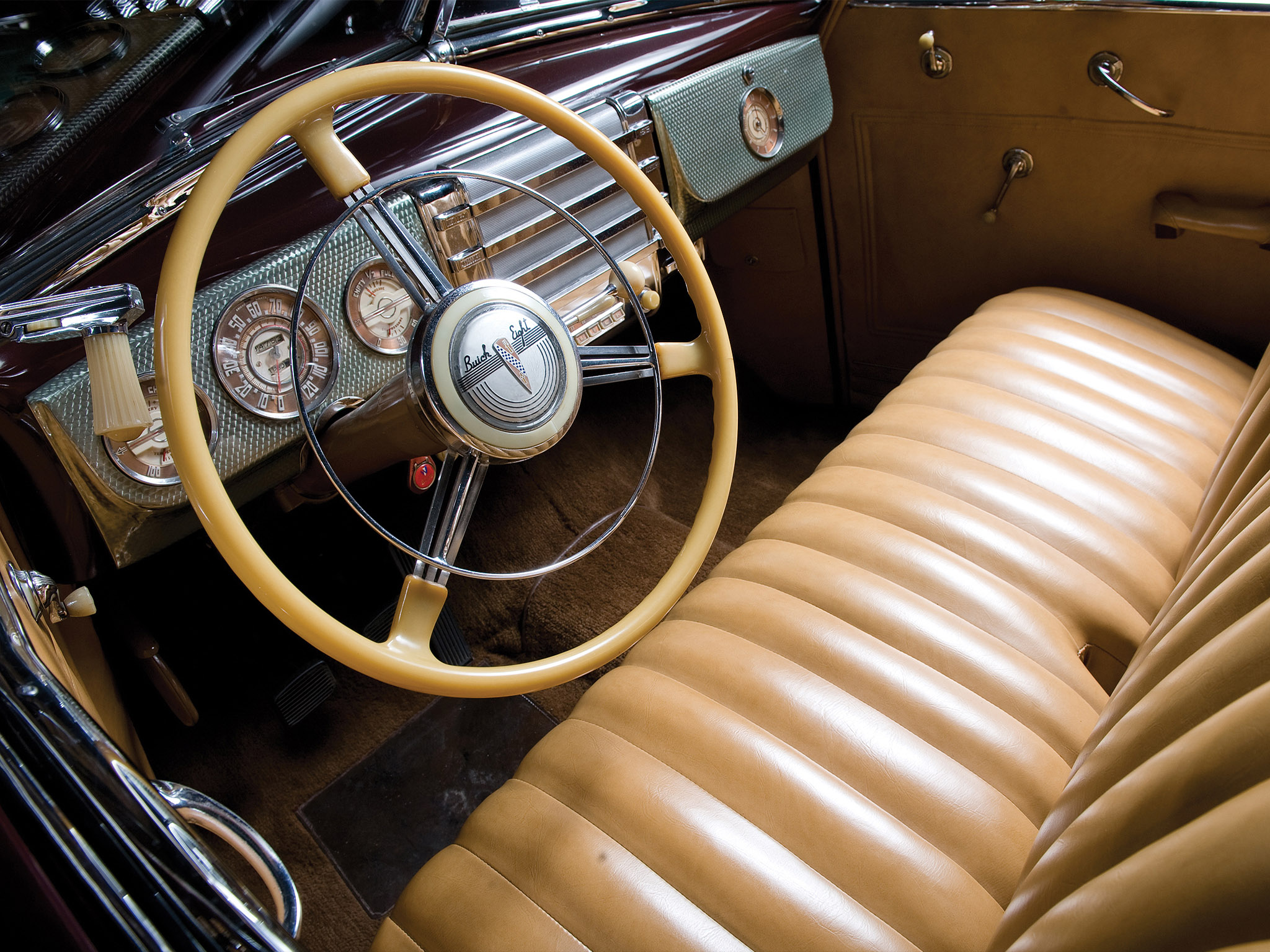 1941, Buick, Super, Convertible, 56c, Retro, Interior Wallpaper