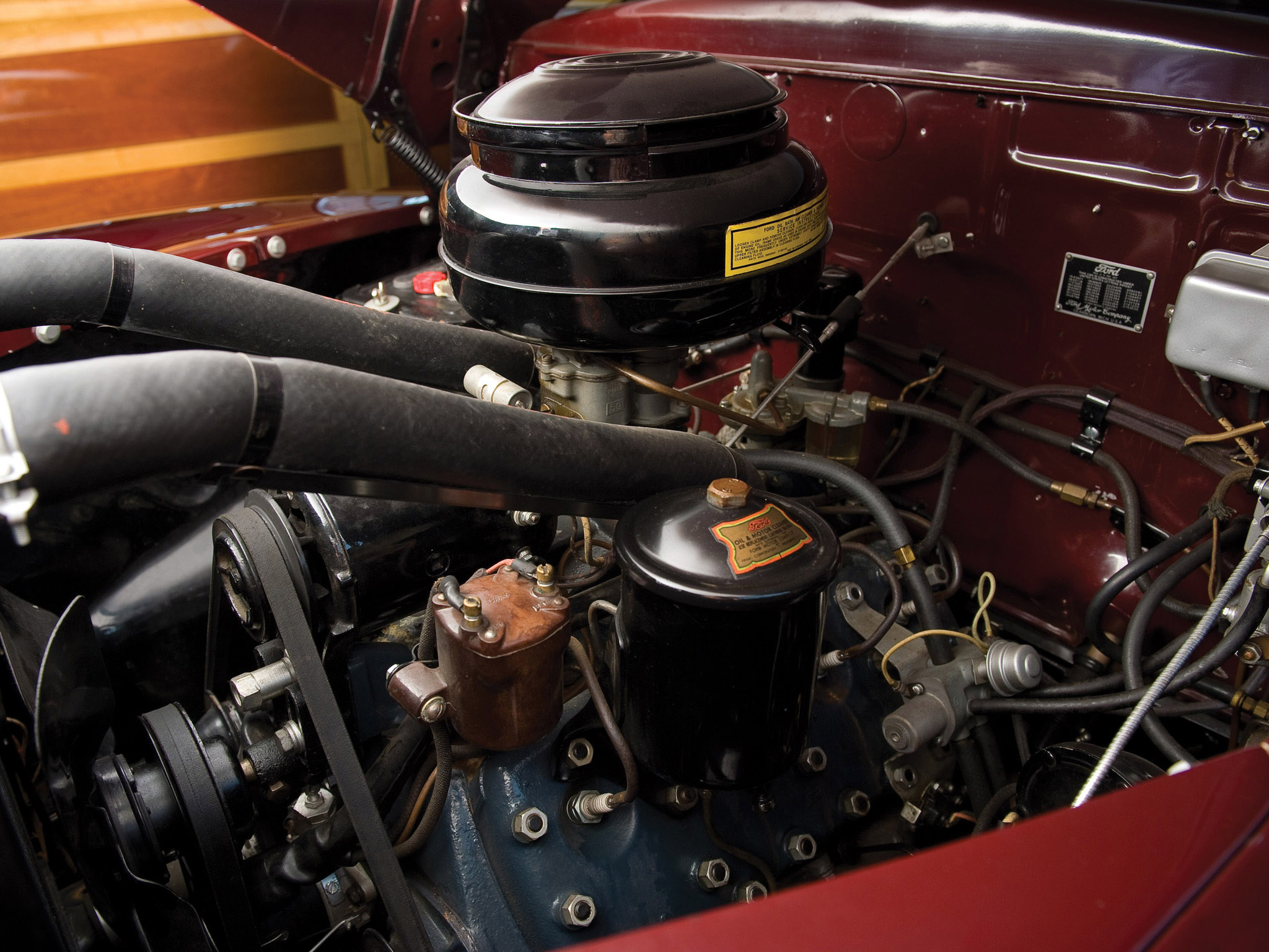 1947, Ford, Super, Deluxe, Sportsman, Convertible, Retro, Engine, Engines Wallpaper