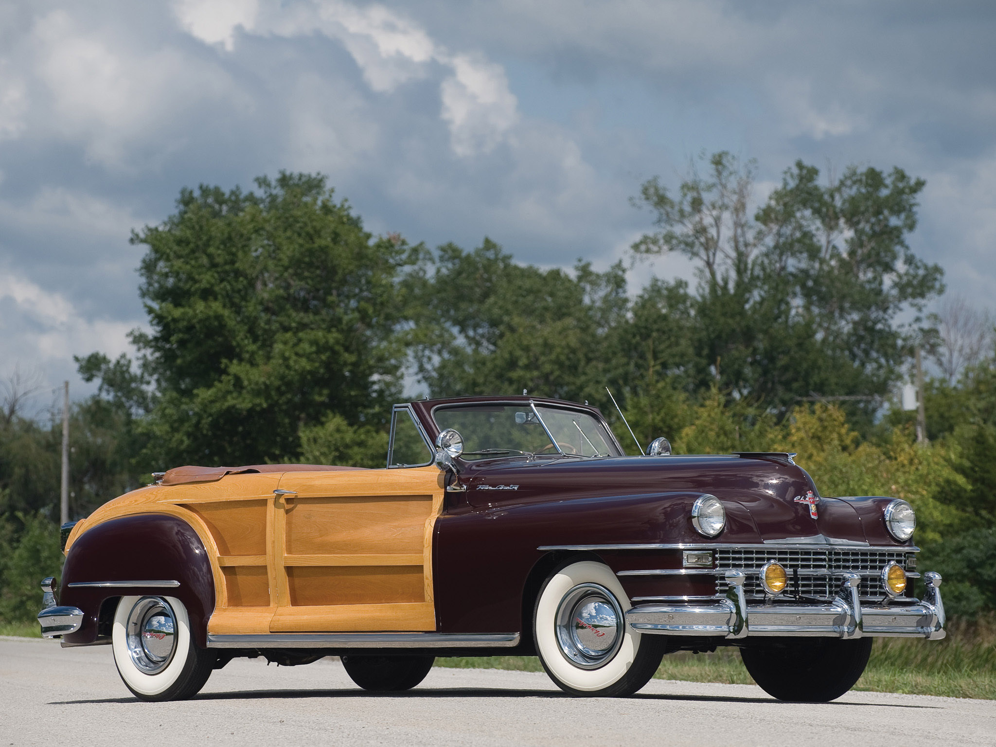 1948, Chrysler, Town, And, Country, Convertible, Retro Wallpaper