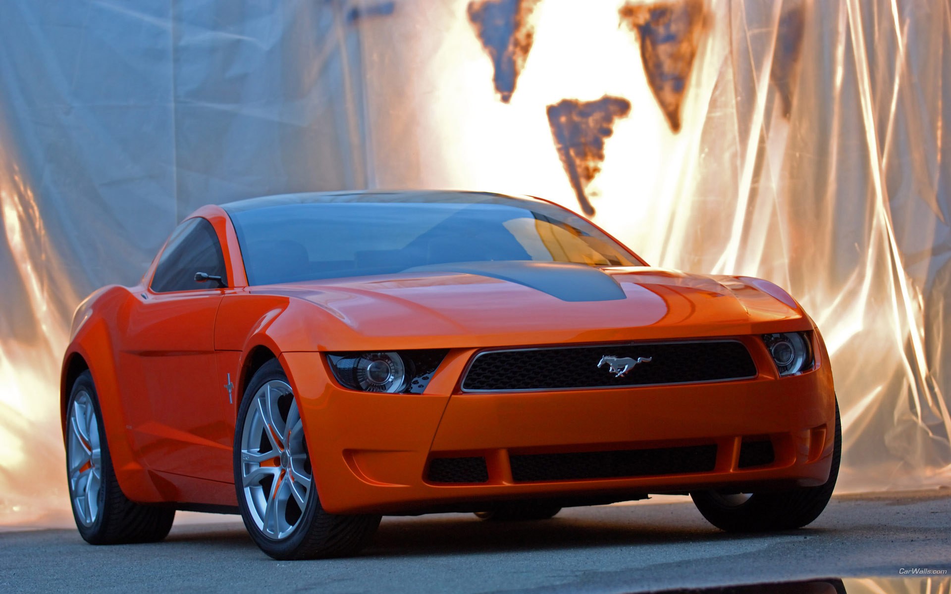 cars, Orange, Vehicles, Ford, Mustang, Giugiaro Wallpaper