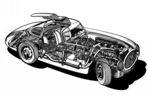 1952, Mercedes, Benz, 300sl, W194, Supercar, Supercars, Retro, Interior, Engine, Engines