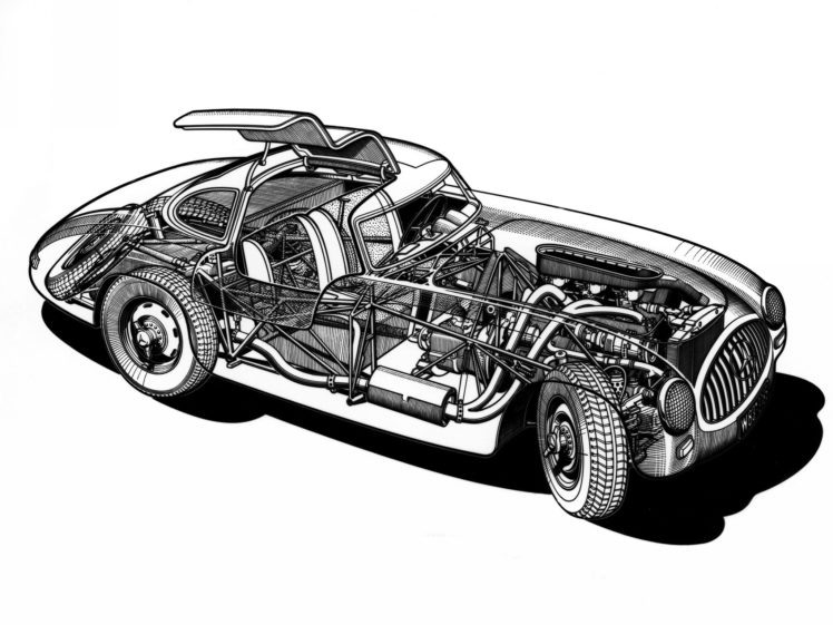 1952, Mercedes, Benz, 300sl, W194, Supercar, Supercars, Retro, Interior, Engine, Engines HD Wallpaper Desktop Background