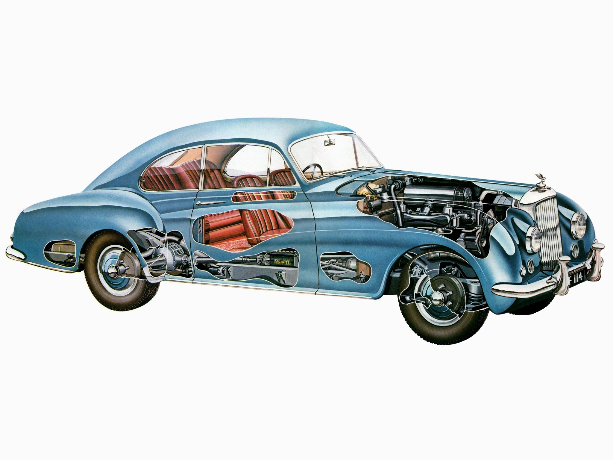 1954, Bentley, R type, Continental, Coupe, Retro, Luxury, Interior, Engine, Engines Wallpaper