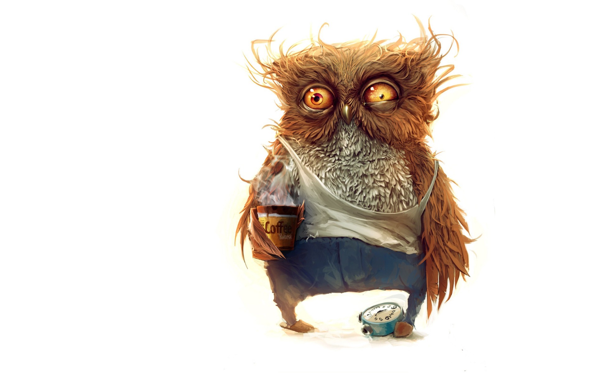 coffee, Owls Wallpaper