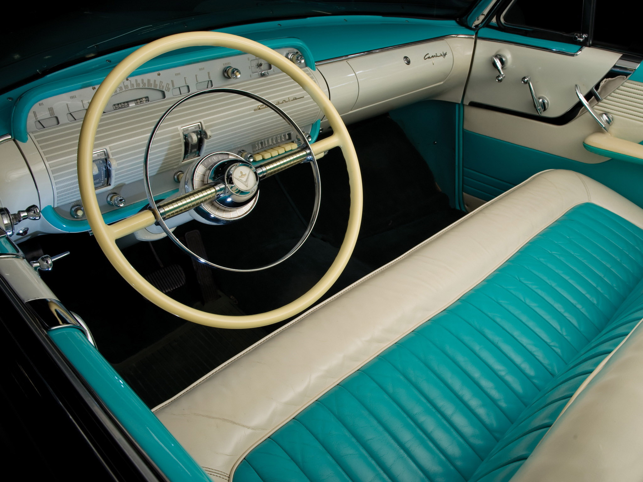 1955, Lincoln, Capri, Convertible, Retro Wallpaper