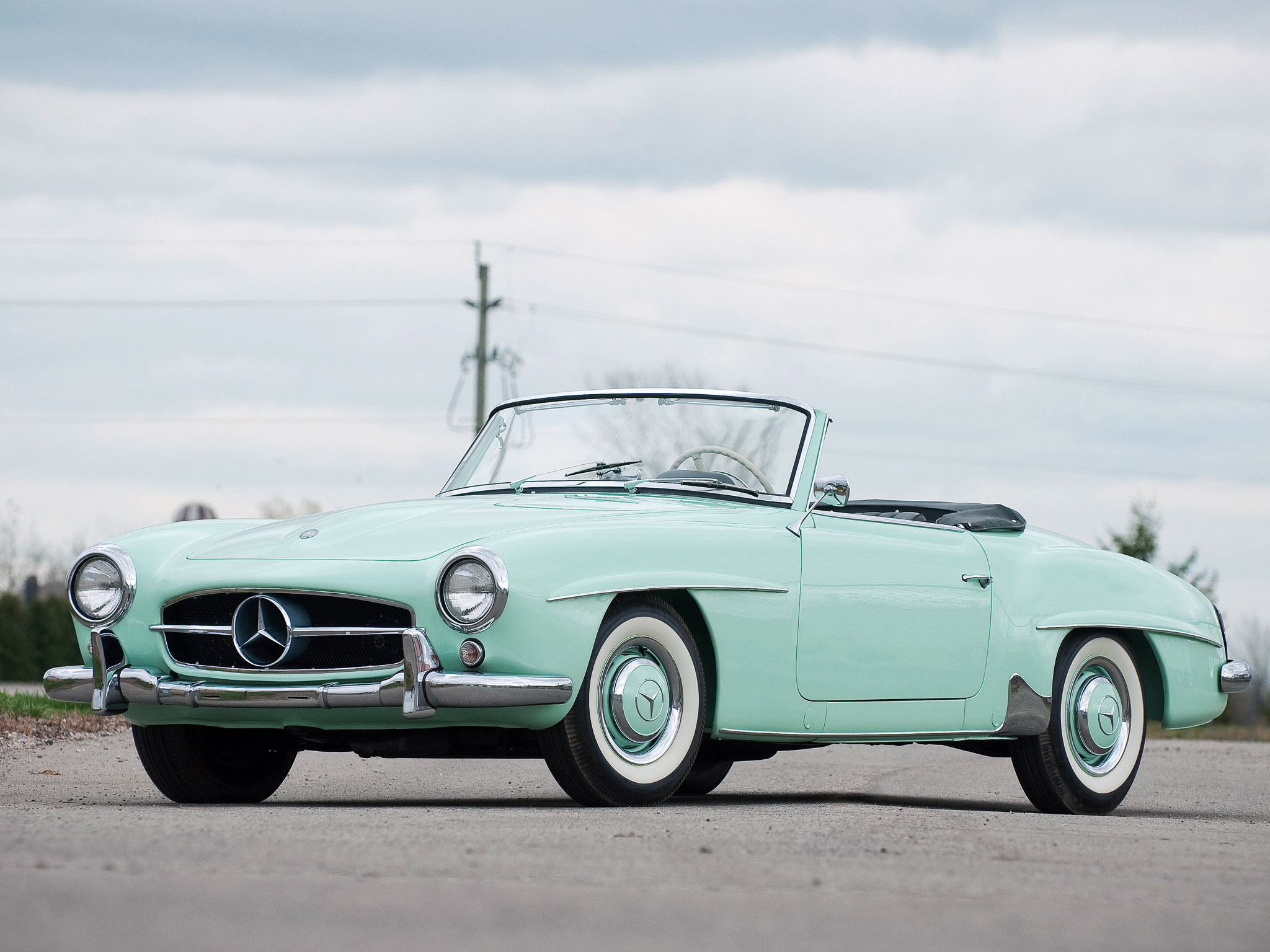 1955, Mercedes, Benz, 190sl, R121, Retro Wallpaper