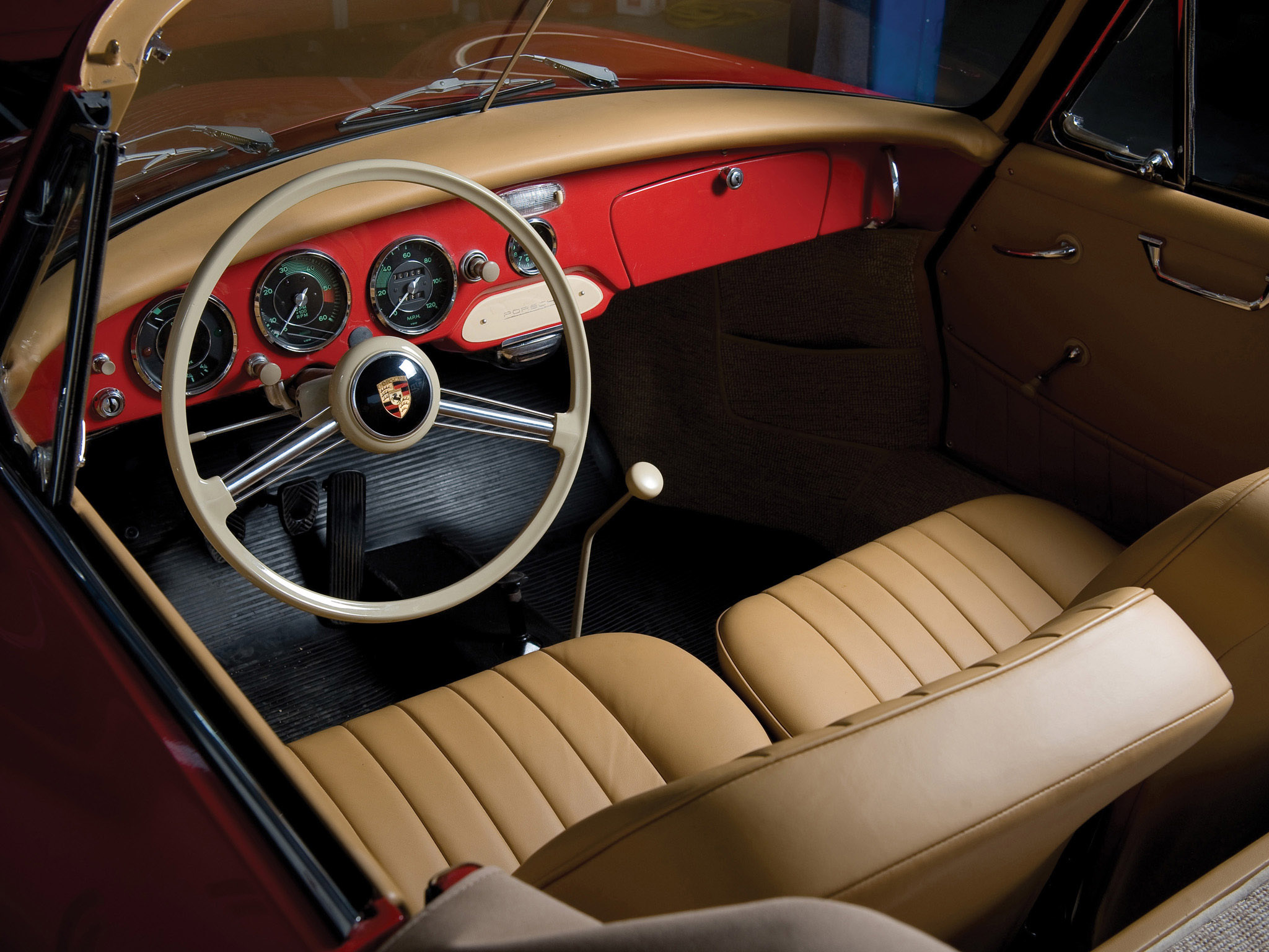 1955, Porsche, 356, A, Cabriolet, Retro, Interior Wallpaper