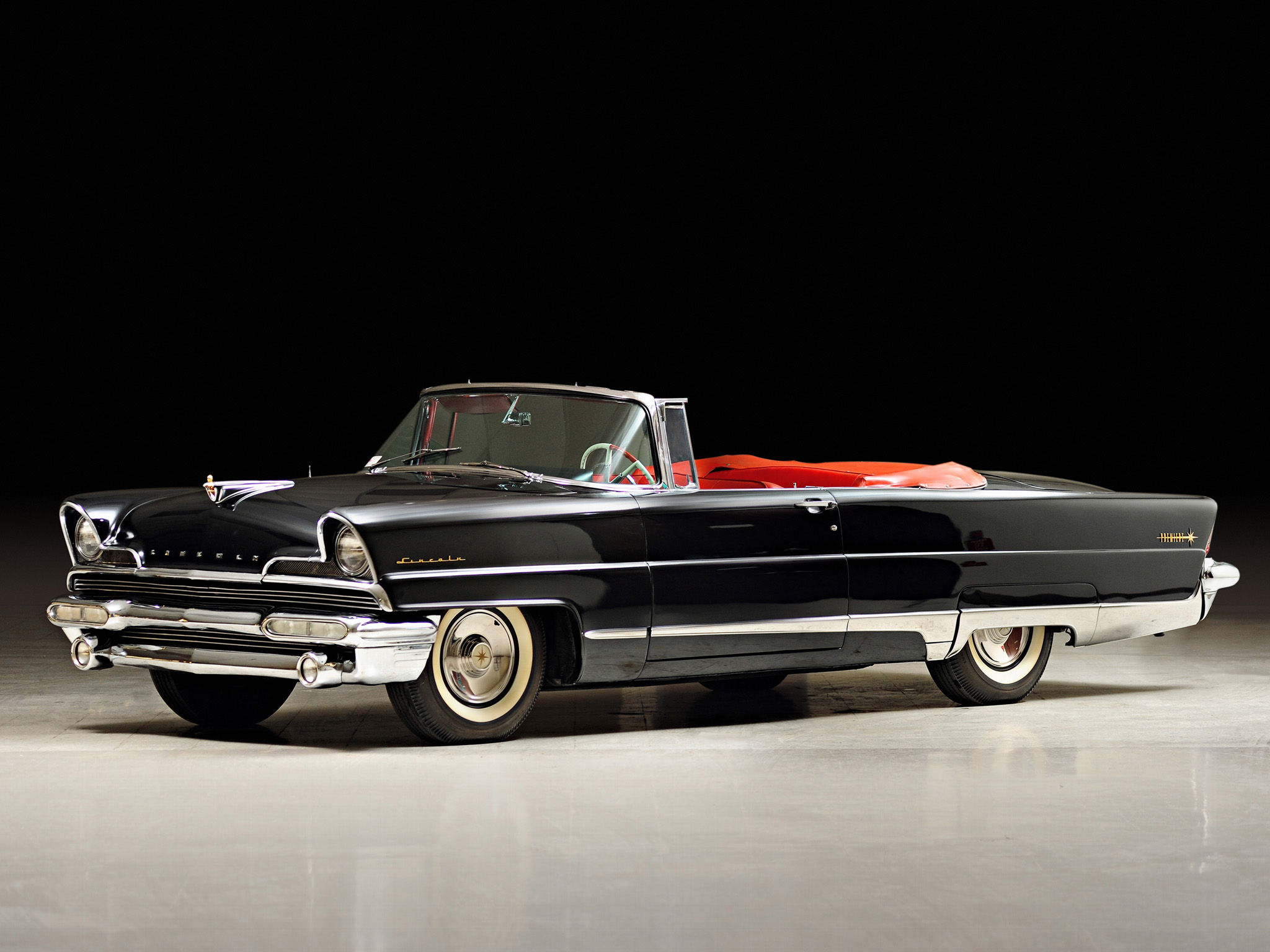 1956, Lincoln, Premiere, Convertible, Retro, Luxury Wallpaper