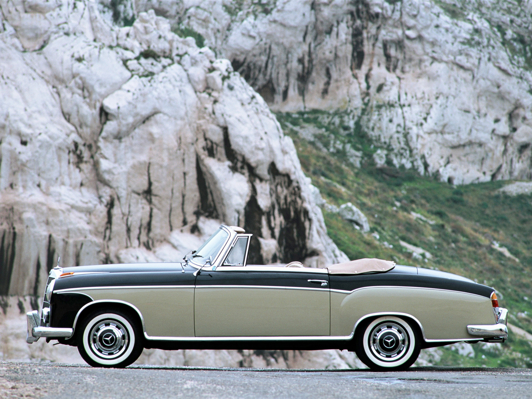 1956, Mercedes, Benz, S klasse, Cabriolet, W180, 128, Retro, Luxury Wallpaper
