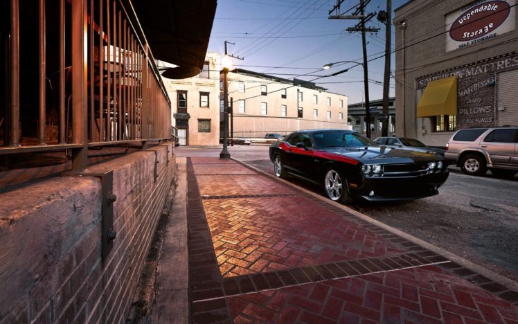 streets, Cars, Vehicles, Dodge, Challenger, Black, Cars HD Wallpaper Desktop Background