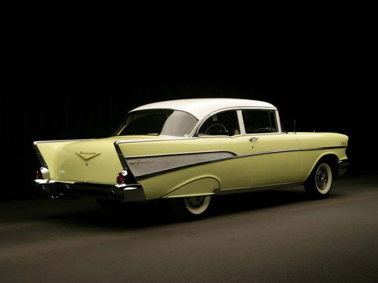 1957, Chevrolet, Bel, Air, 2 door, Sedan, Retro HD Wallpaper Desktop Background