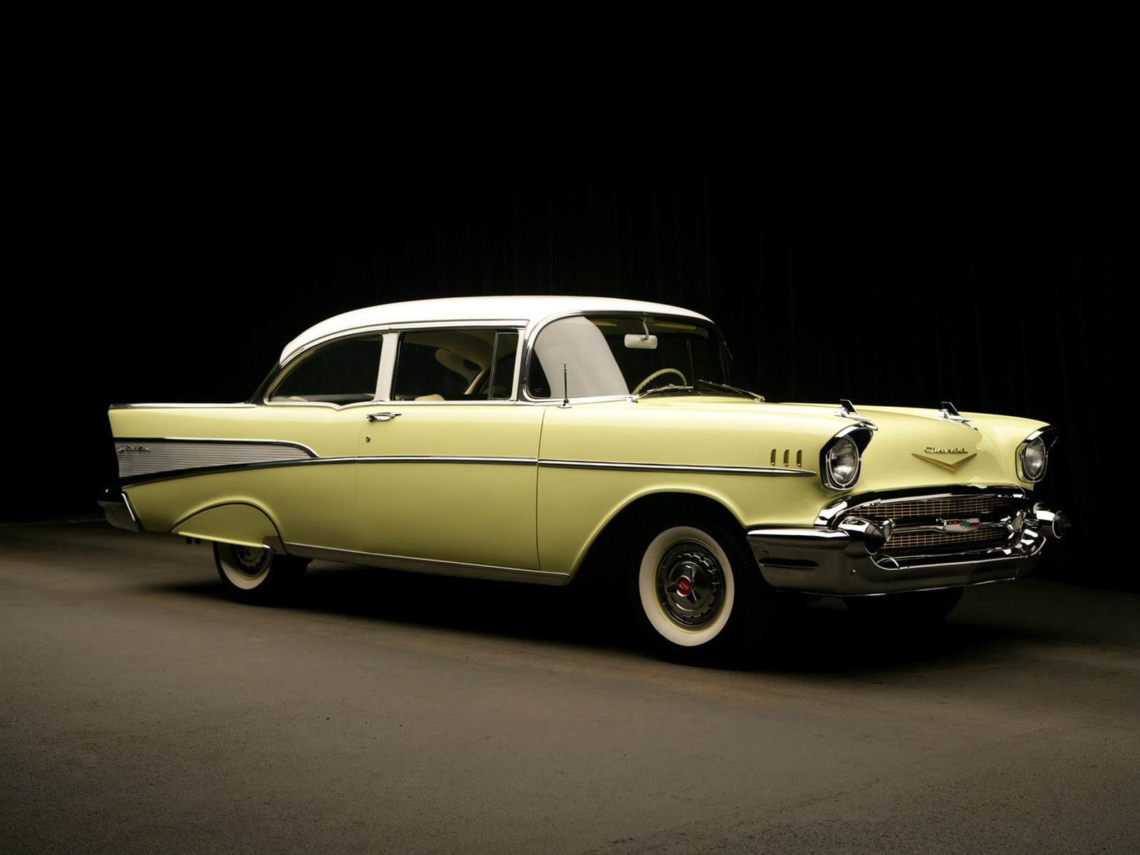 1957, Chevrolet, Bel, Air, 2 door, Sedan, Retro Wallpaper