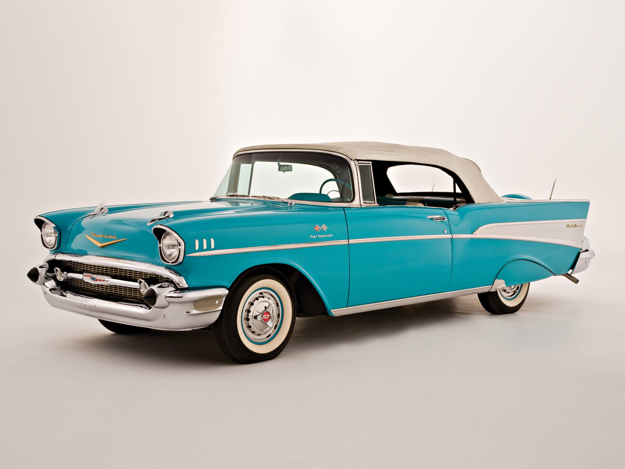 1957, Chevrolet, Bel, Air, Convertible, Retro Wallpaper