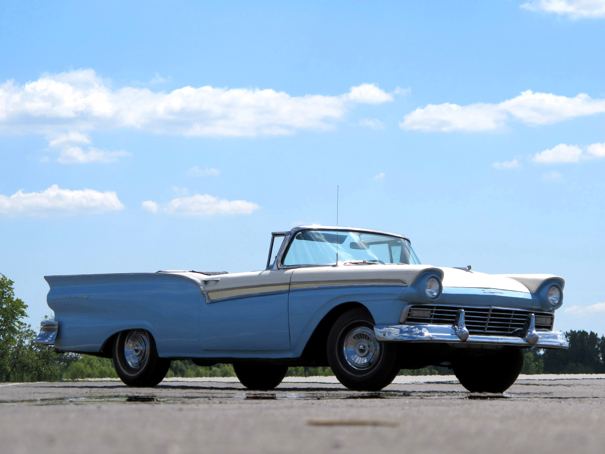 1957, Ford, Fairlane, 500, Skyliner, Retractable, Hardtop, Convertible, Retro Wallpaper