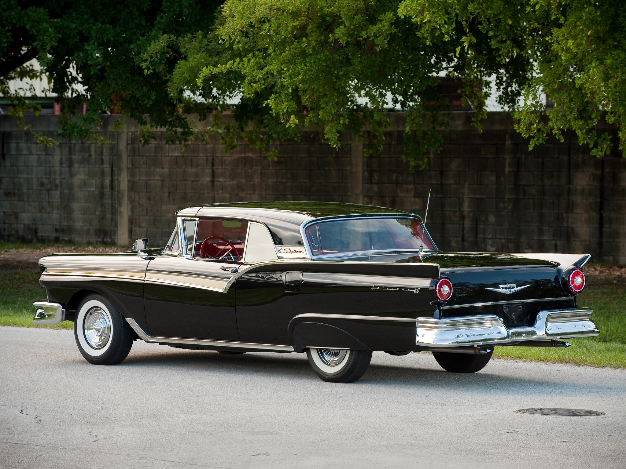 1957, Ford, Fairlane, 500, Skyliner, Retractable, Hardtop, Convertible, Retro Wallpaper