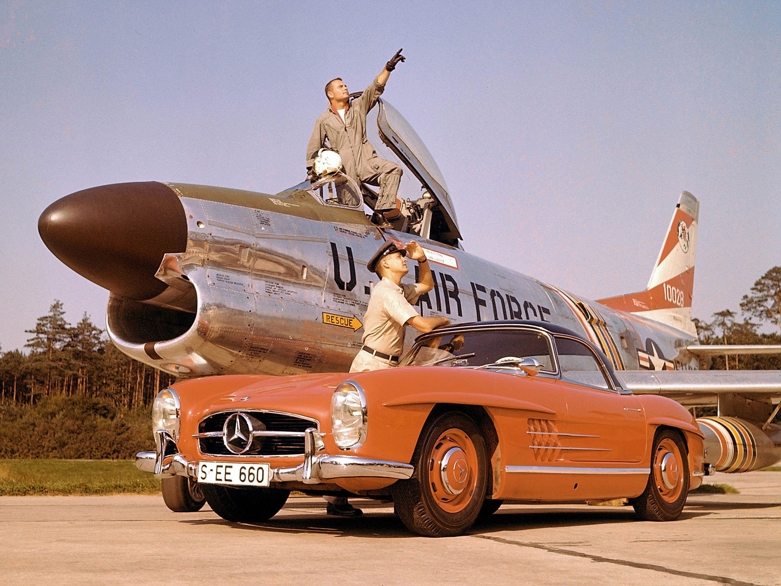 1957, Mercedes, Benz, 300sl, R198, Retro Wallpaper