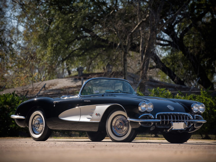 1958, Chevrolet, Corvette, C1, Retro, C 1, Supercar, Supercars, Muscle HD Wallpaper Desktop Background