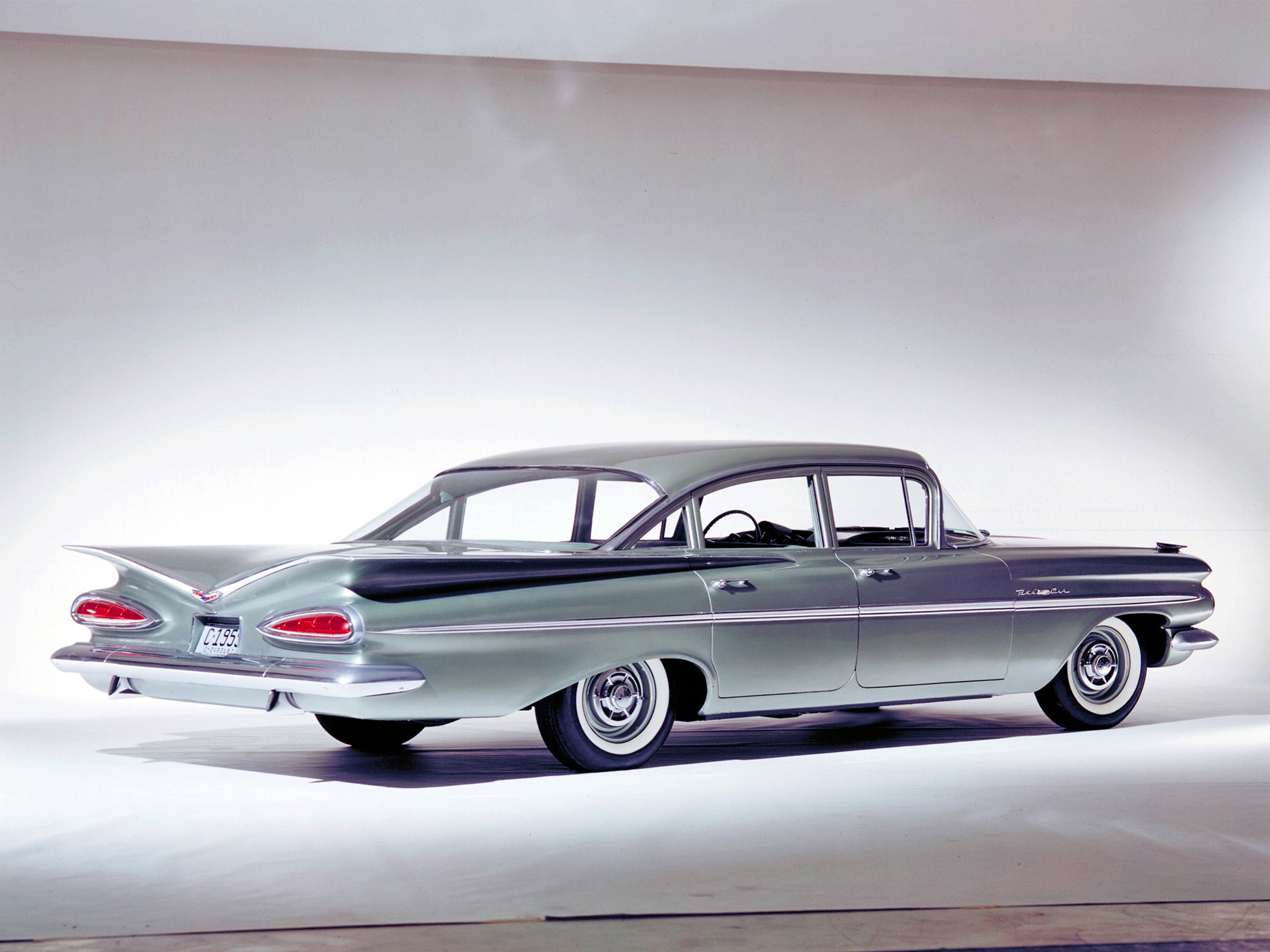 1959, Chevrolet, Bel, Air, 4 door, Sedan, Retro, Gf Wallpaper