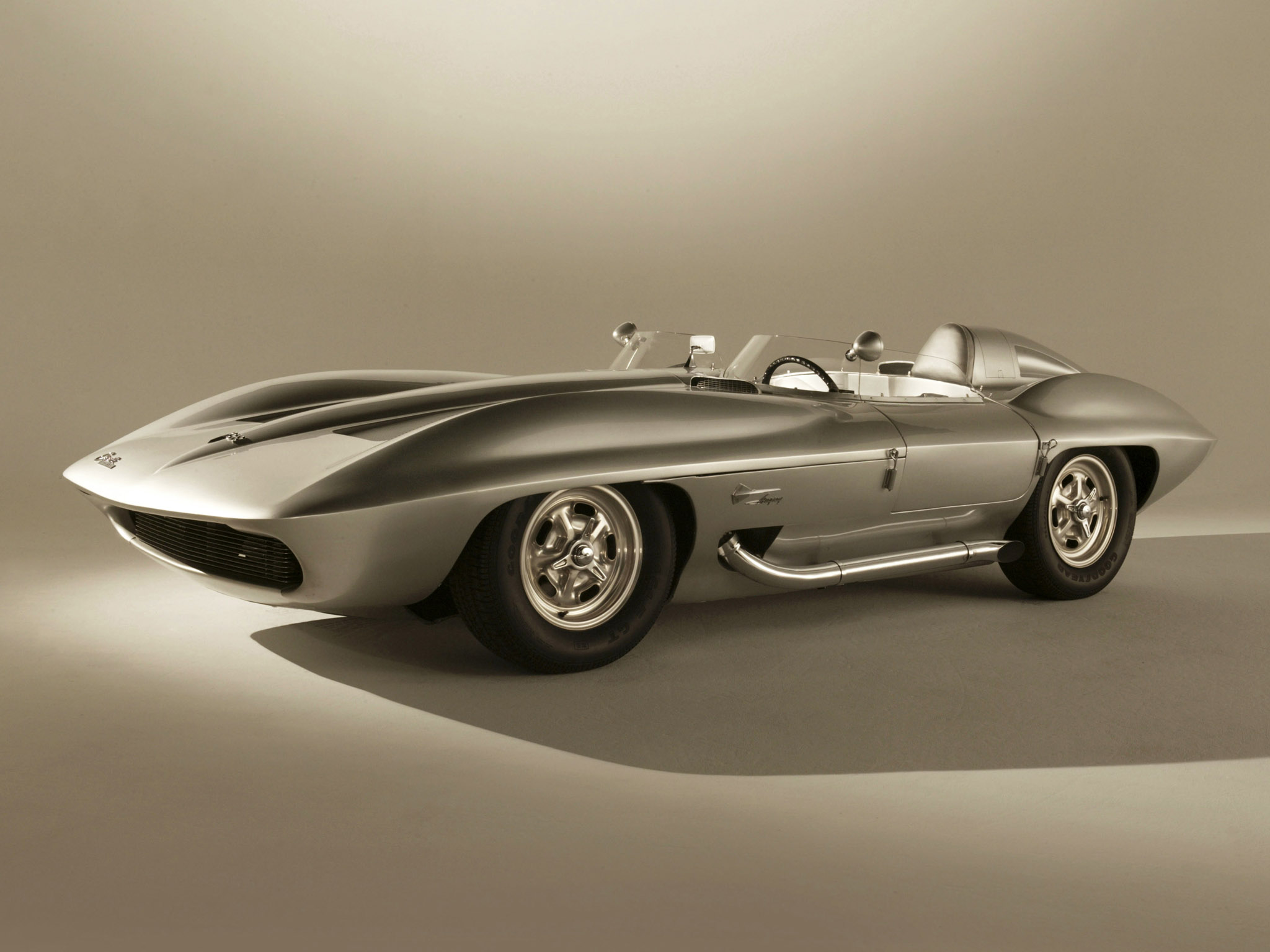 1959, Chevrolet, Corvette, Stingray, Racer, Concept, Retro, Muscle, Supercar, Supercars Wallpaper