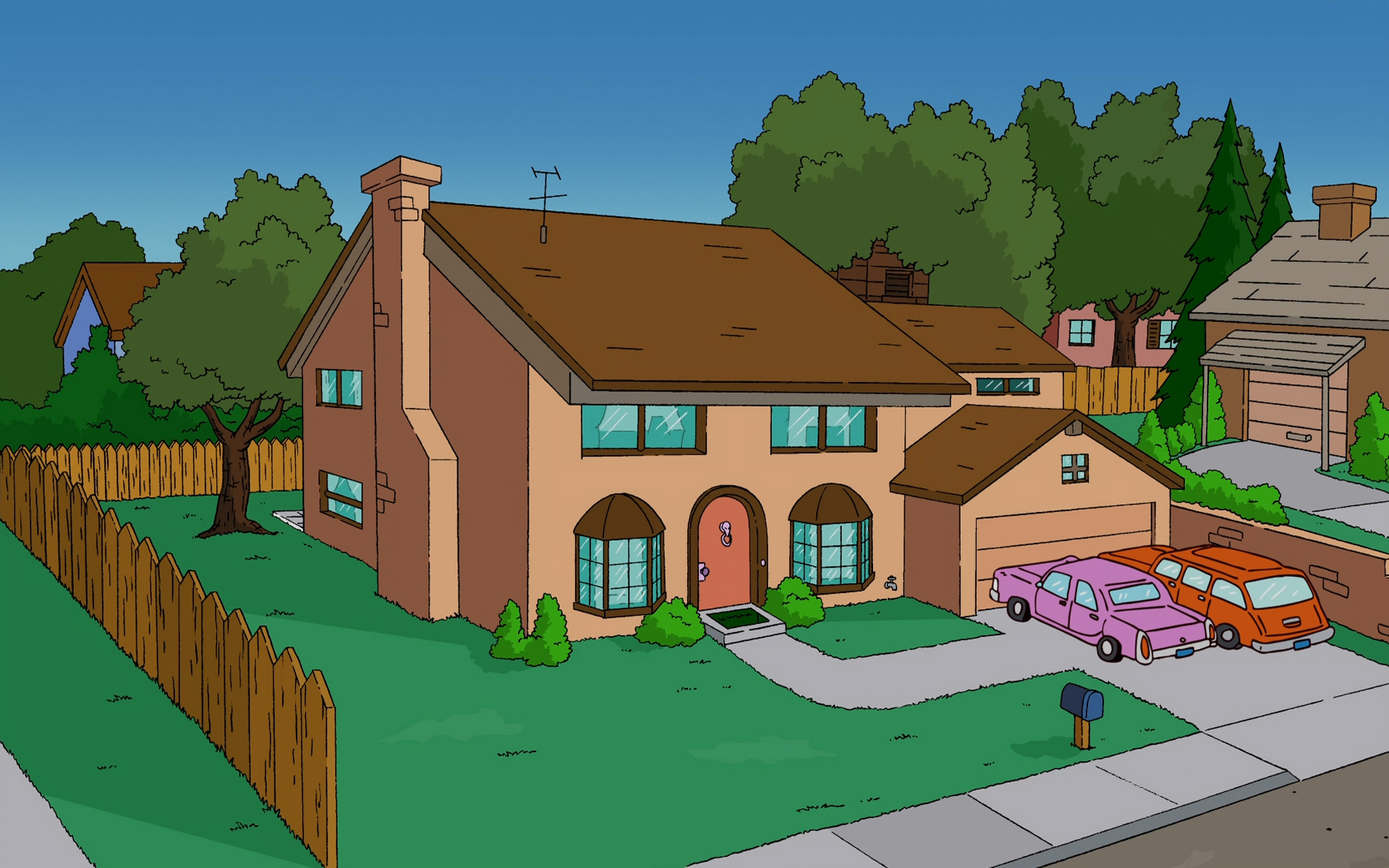 cartoons, Home, Houses, The, Simpsons Wallpaper