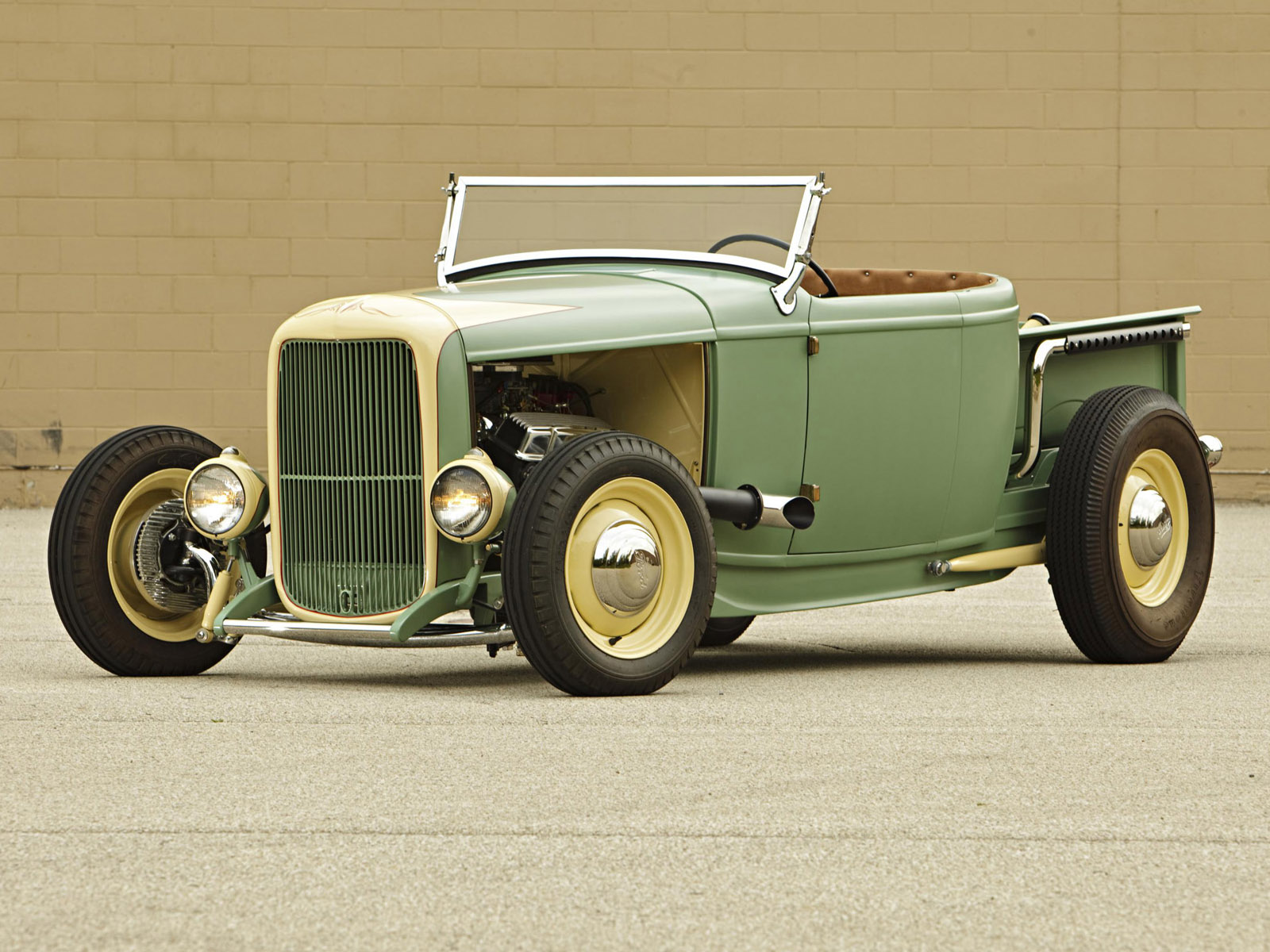 1932, Ford, Roadster, Pickup, Truck, Retro, Hot, Rod, Rods, Engine, Engines, Hr Wallpaper