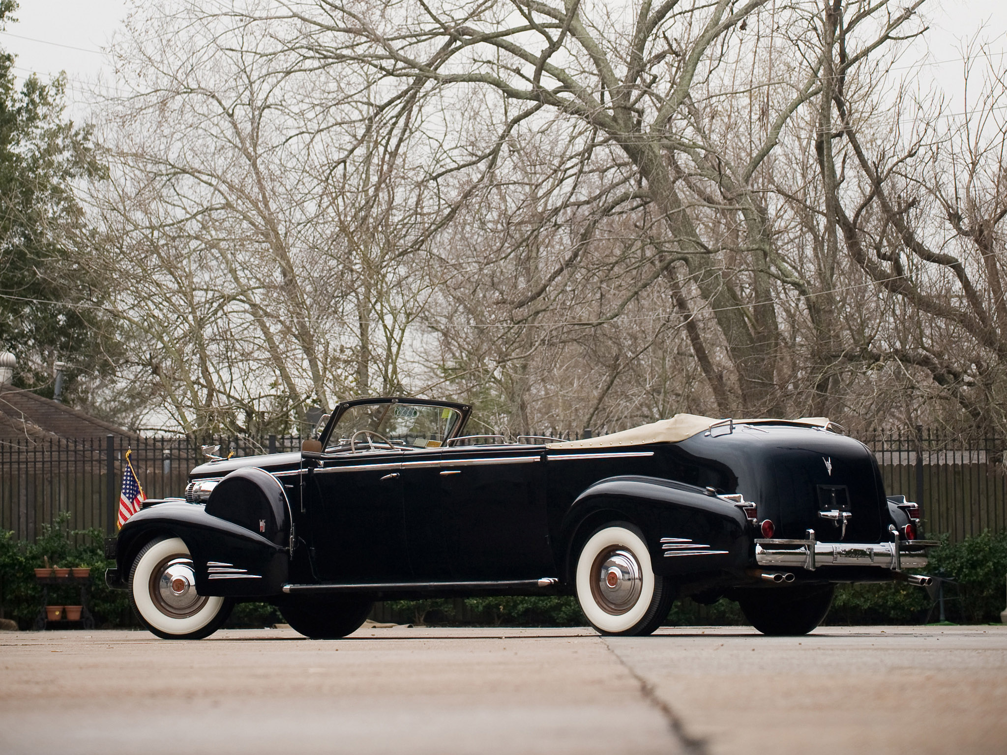 1938, Cadillac, V16, Presidential, Convertible, Limousine, Retro, Luxury, Flag, Flags Wallpaper