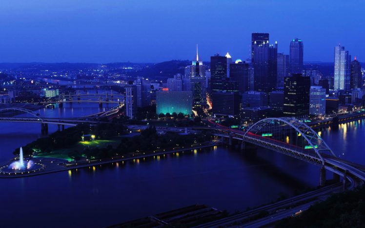 night, Bridges, Pittsburgh, Cities HD Wallpaper Desktop Background