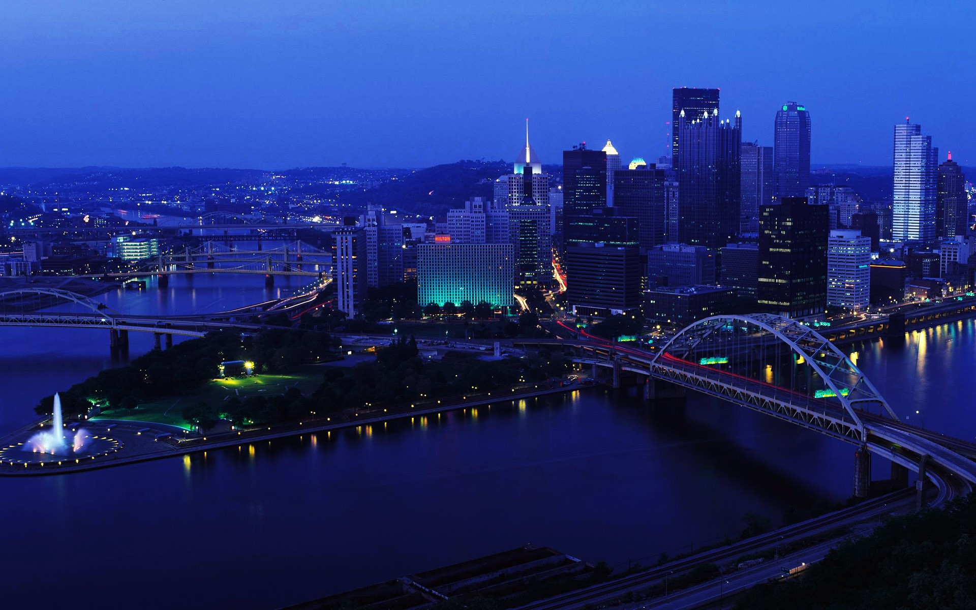 night, Bridges, Pittsburgh, Cities Wallpaper