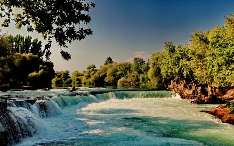 river, Waterfall, Forest, Nature HD Wallpaper Desktop Background
