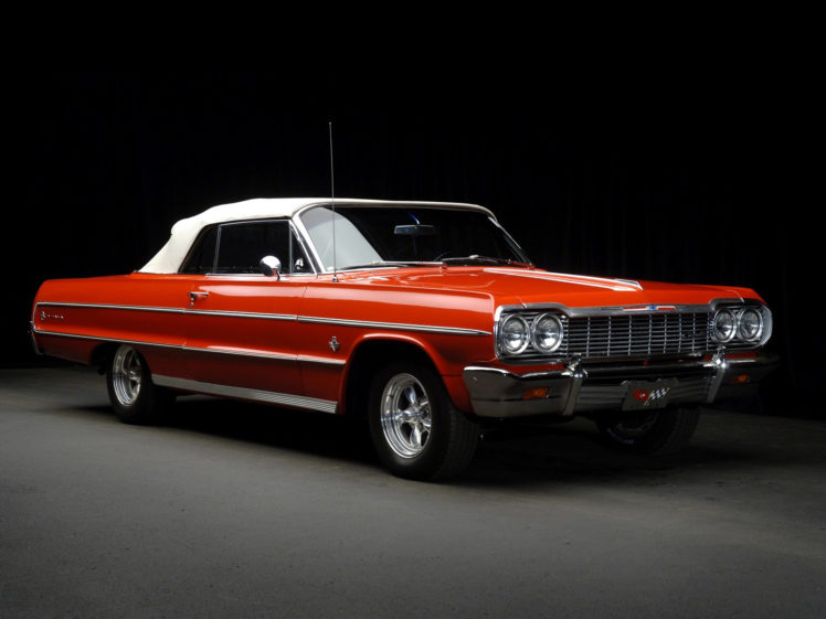 1964, Chevrolet, Impala, Convertible, Classic, Muscle HD Wallpaper Desktop Background