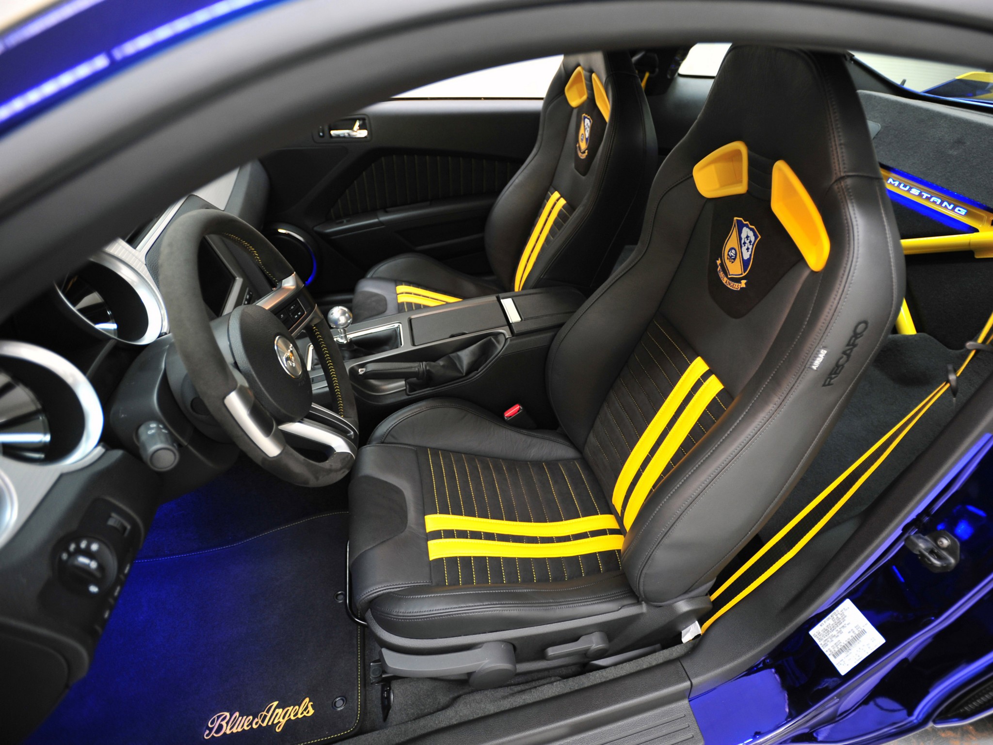 2012, Ford, Mustang, G t, Blue, Angels, Muscle, Supercar, Supercars, Interior Wallpaper