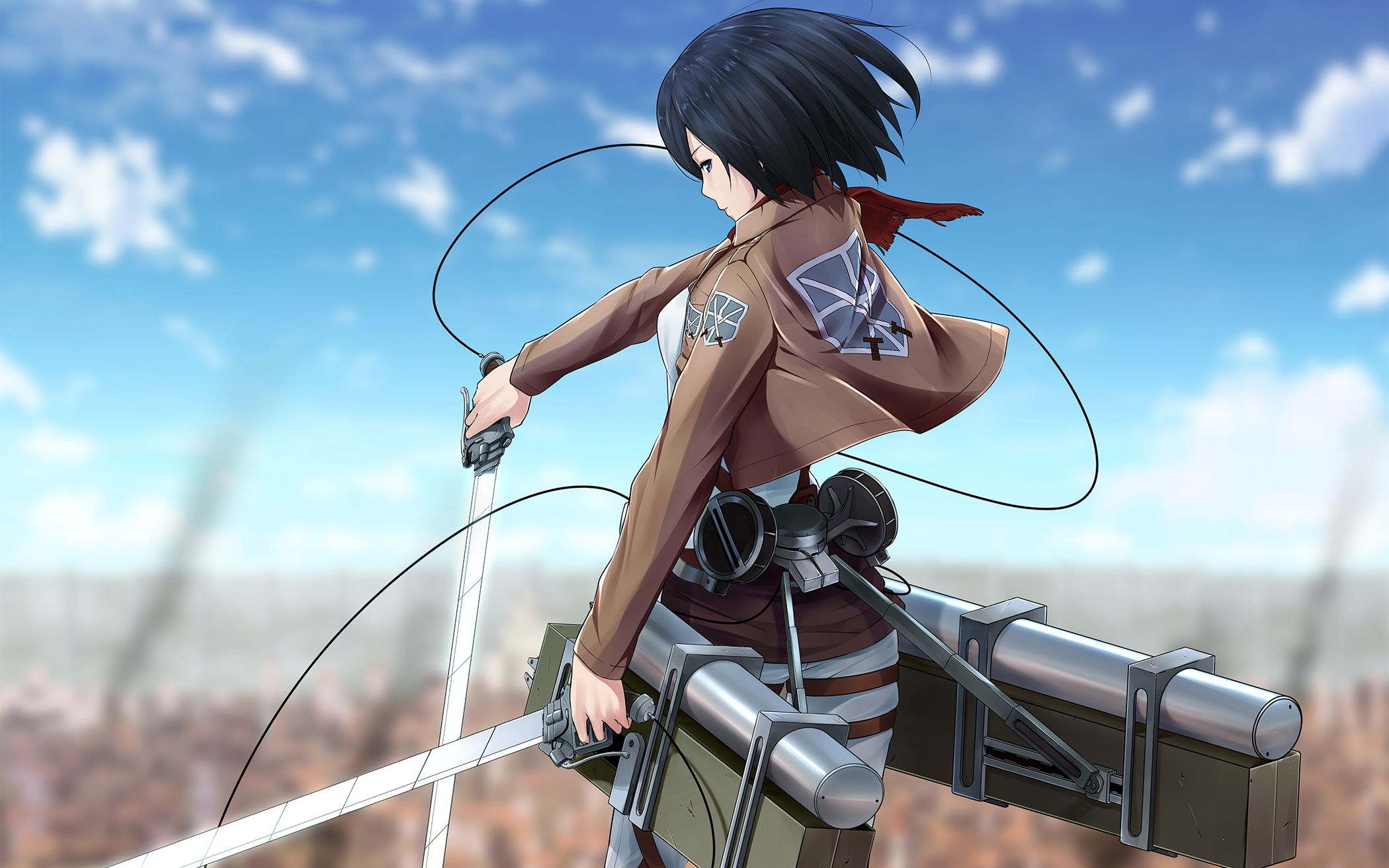 shingeki, No, Kyojin, Mikasa, Ackerman, Ninnzinn, Sword, Weapon Wallpaper