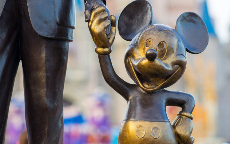 mickey, Mouse, Disney, Statue, Bronze, Cartoon, Bokeh HD Wallpaper Desktop Background