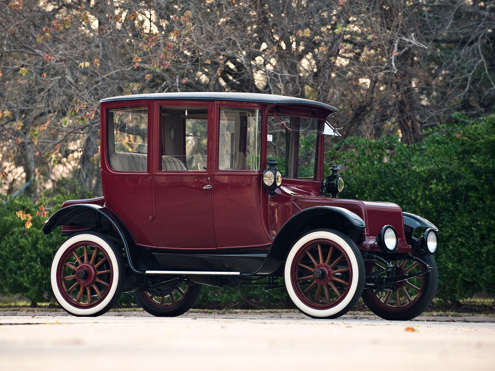 1918, Detroit, Electric, Brougham, Retro, Old Wallpaper