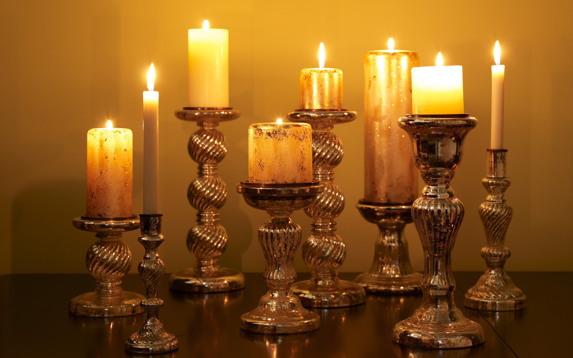 candles, Candle, Holders, Flame, Light, Fire, Bokeh Wallpaper