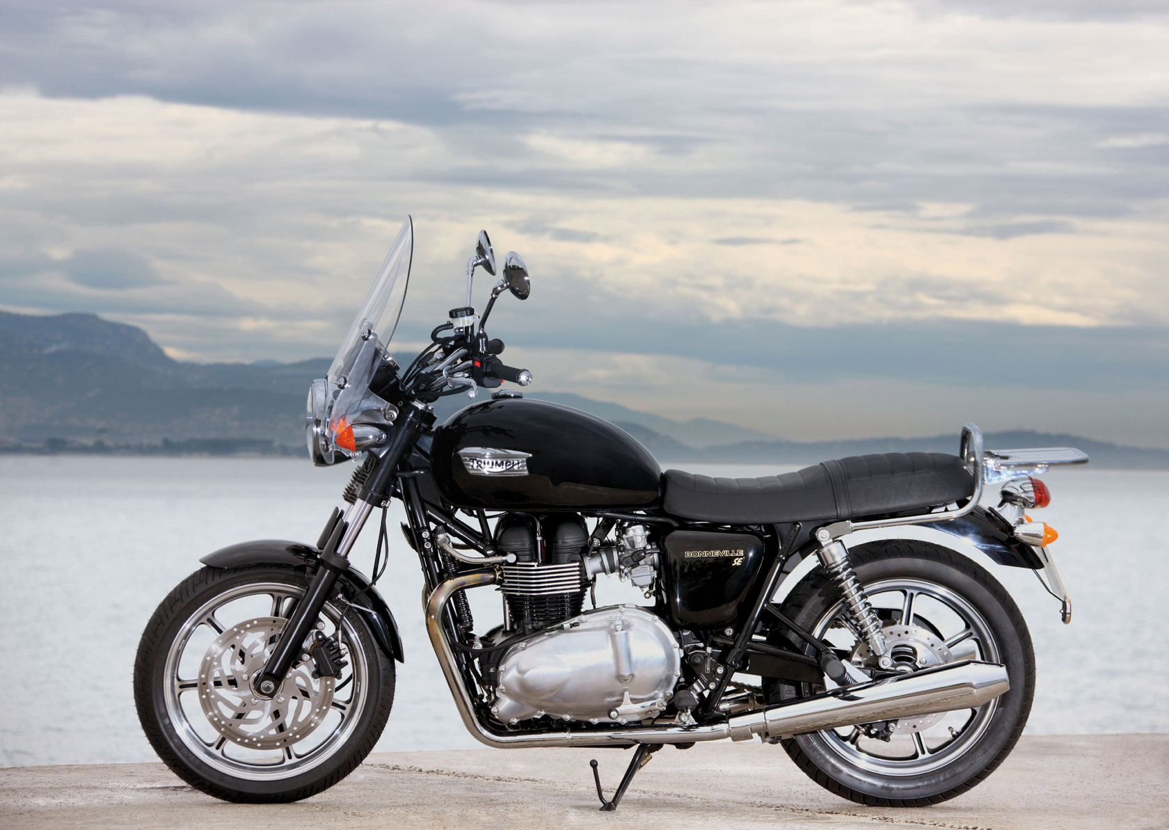 2009, Triumph, Bonneville, S e, Bike Wallpaper