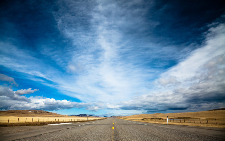 clouds, Landscapes, Nature, Highway, Roads, Skyscapes, Blue, Skies HD Wallpaper Desktop Background