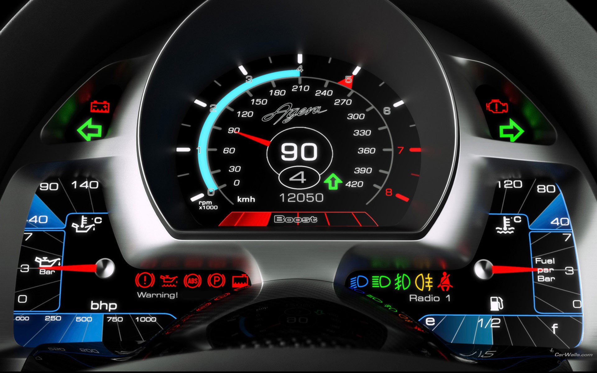 cars, Dashboard, Koenigsegg, Agera, Speedometer, Speedo Wallpaper