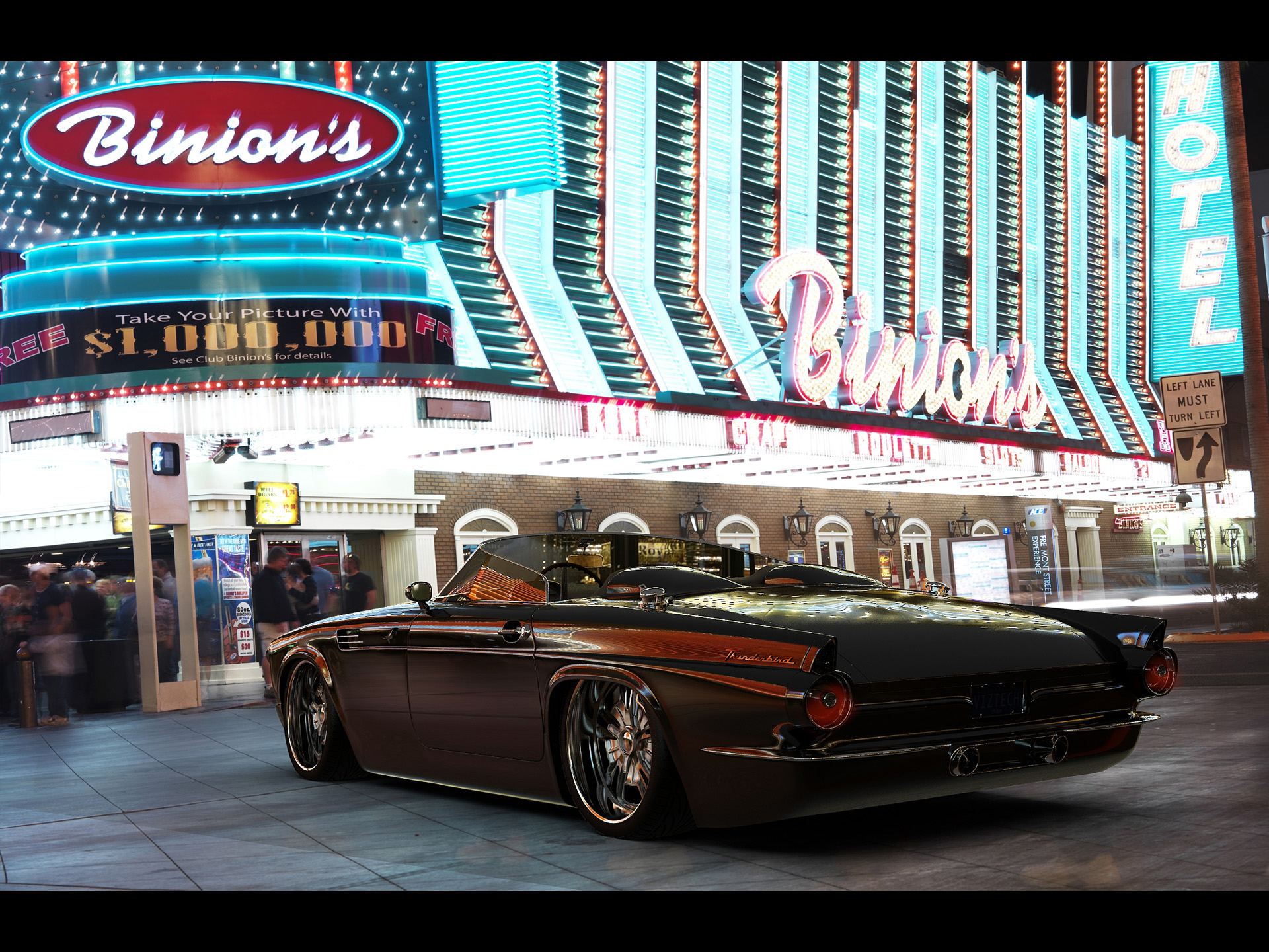 1955, Ford, Thunderbird, Custom, Vizualtech, Retro, Hot, Rod, Rods, Lowrider, Lowriders Wallpaper