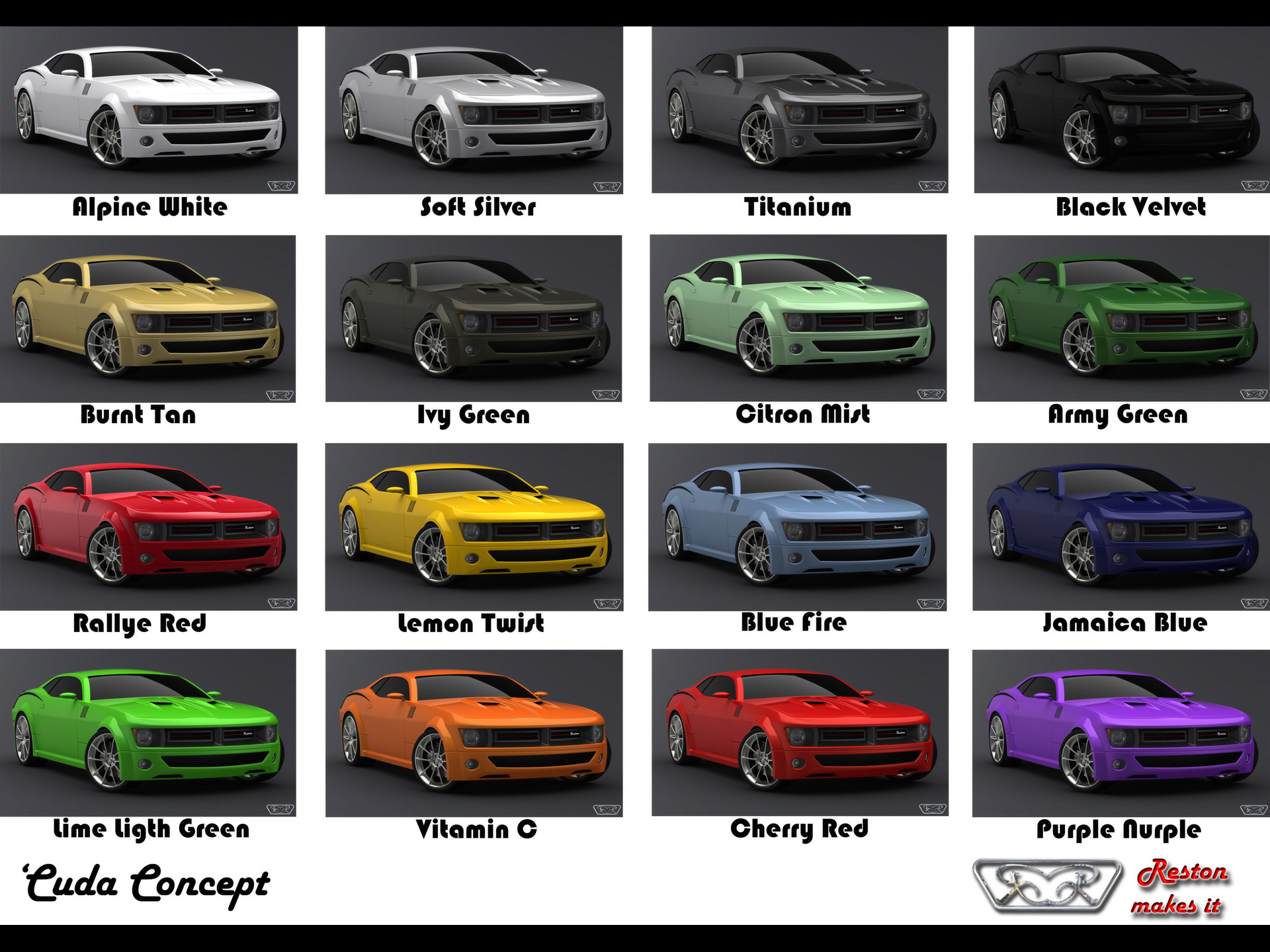 2008, Plymouth, Cuda, Concept, Mopar, Muscle, Tuning, Hot, Rod, Rods, Collage, Tile, Tiles, Poster, Posters Wallpaper