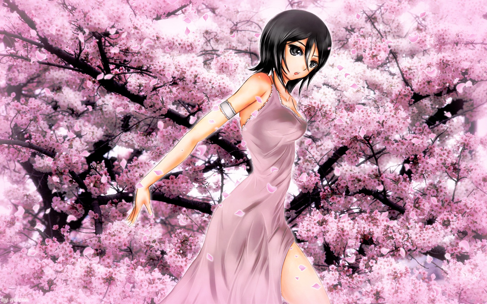 cherry, Blossoms, Bleach, Blossoms, Kuchiki, Rukia, Anime Wallpaper